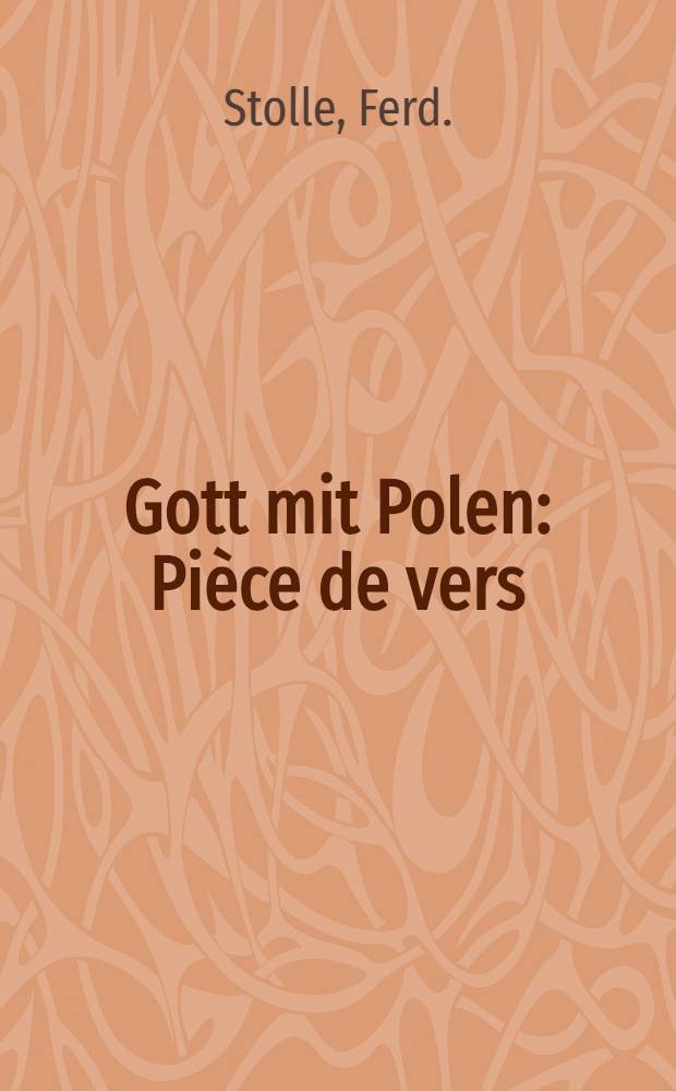 Gott mit Polen : Pièce de vers