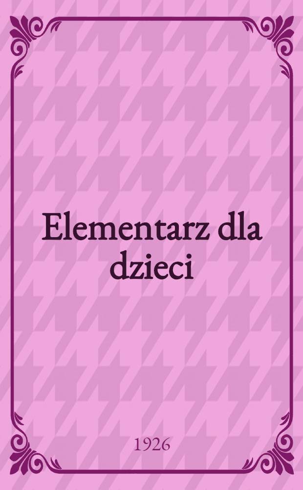 Elementarz dla dzieci