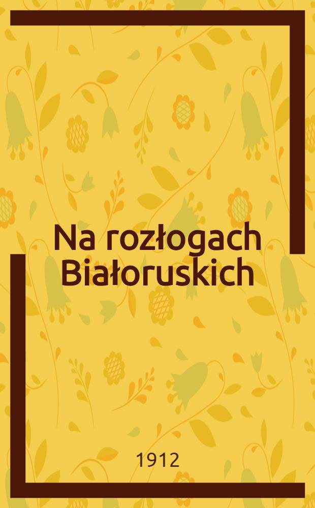 Na rozłogach Białoruskich : Powieść