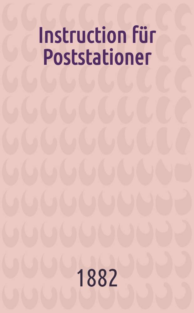Instruction für Poststationer