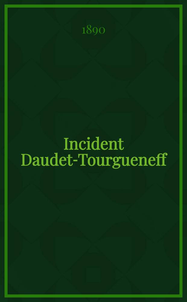 Incident Daudet-Tourgueneff