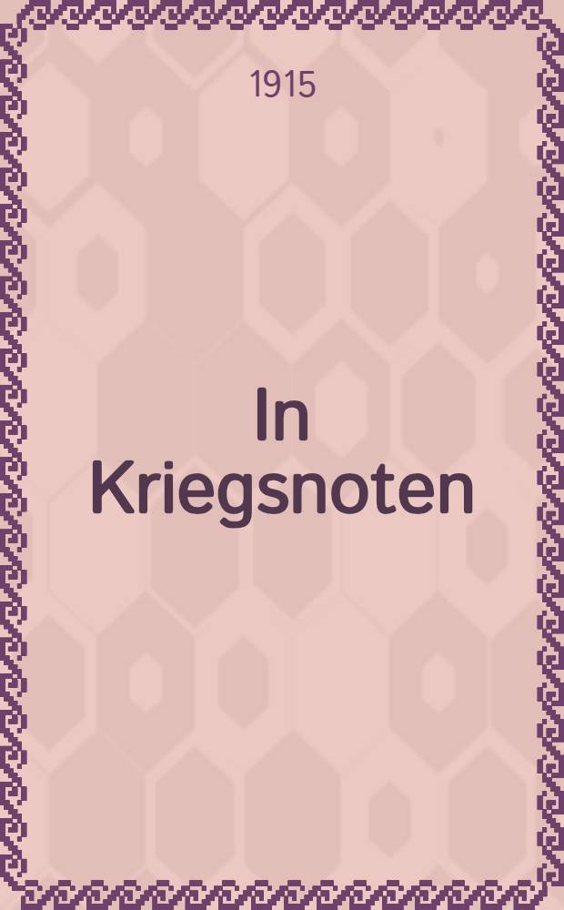 In Kriegsnoten