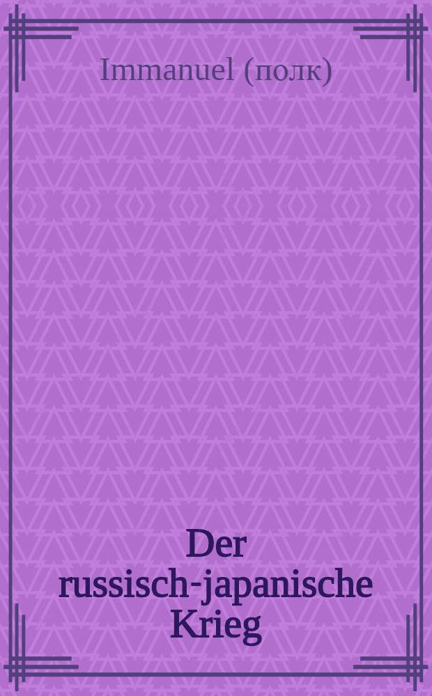 Der russisch-japanische Krieg