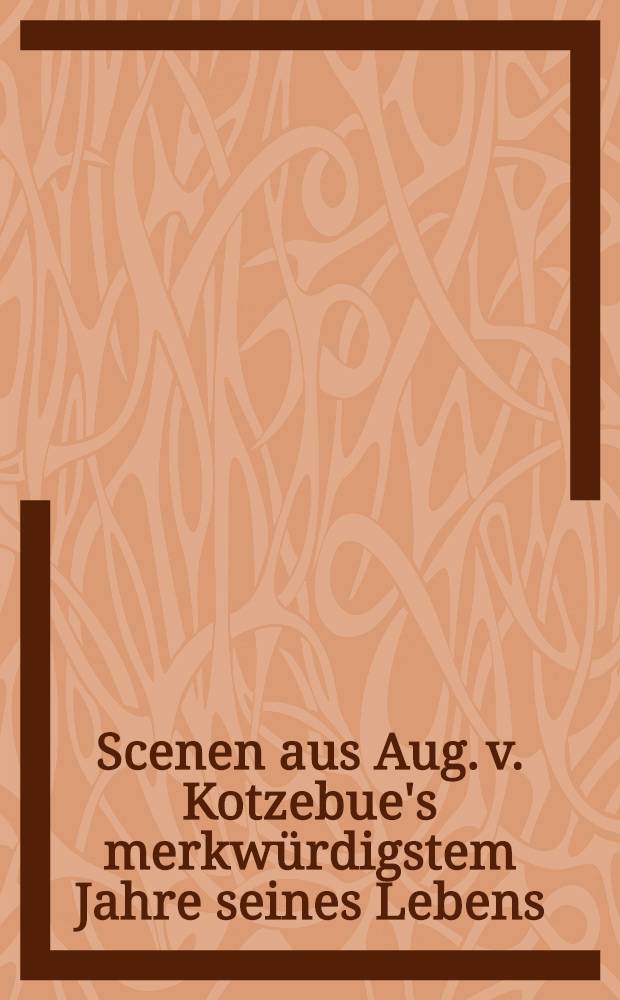 Scenen aus Aug. v. Kotzebue's merkwürdigstem Jahre seines Lebens : Gezeichnet und gestochen von Geissler : Nebst einem erklärendem Text
