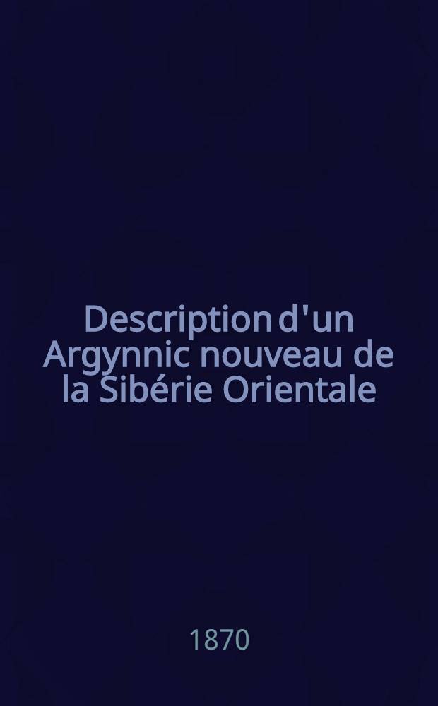 Description d'un Argynnic nouveau de la Sibérie Orientale