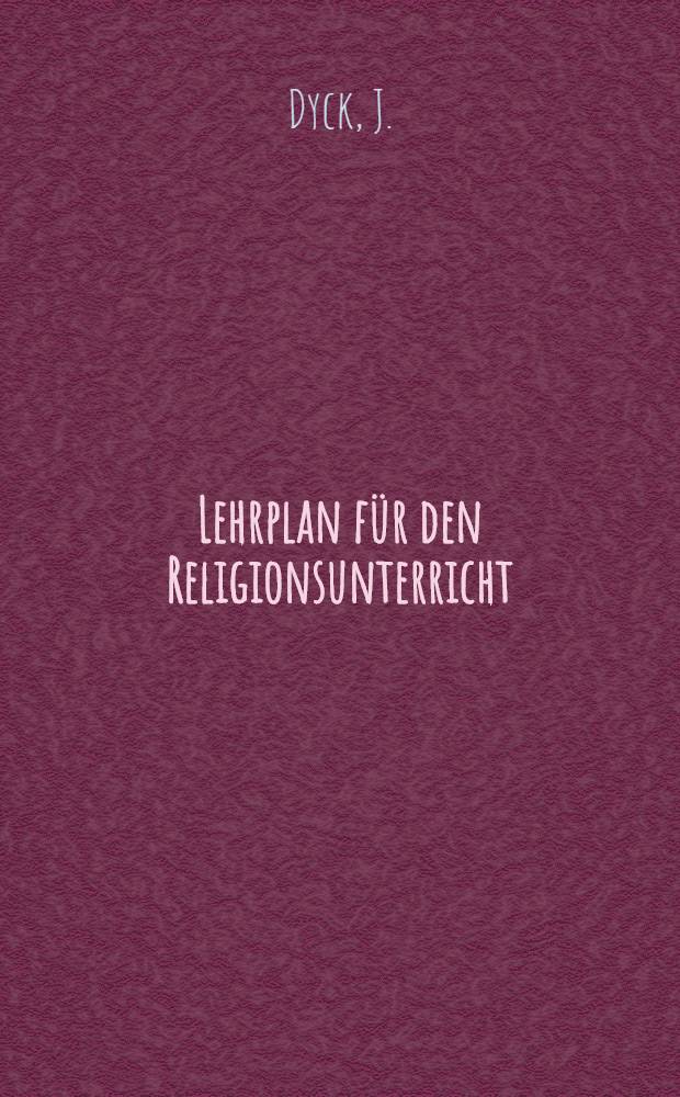 Lehrplan für den Religionsunterricht