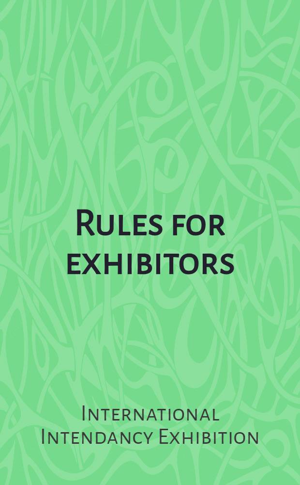 Rules for exhibitors