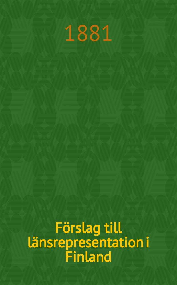Förslag till länsrepresentation i Finland