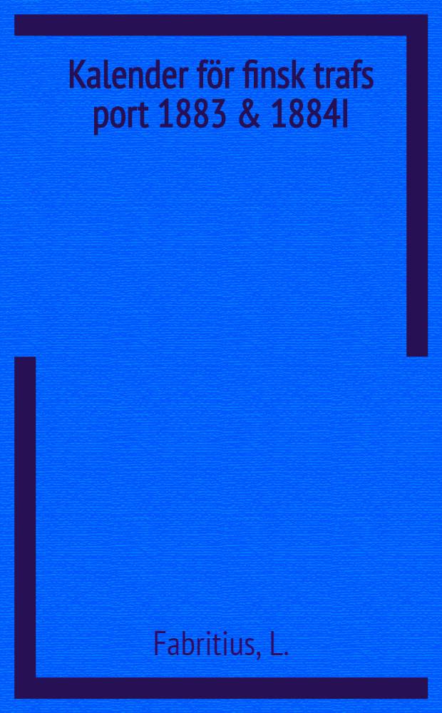 Kalender för finsk trafs port 1883 & 1884I