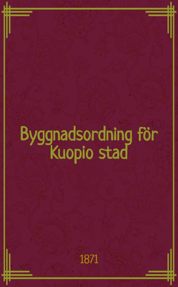 Byggnadsordning för Kuopio stad