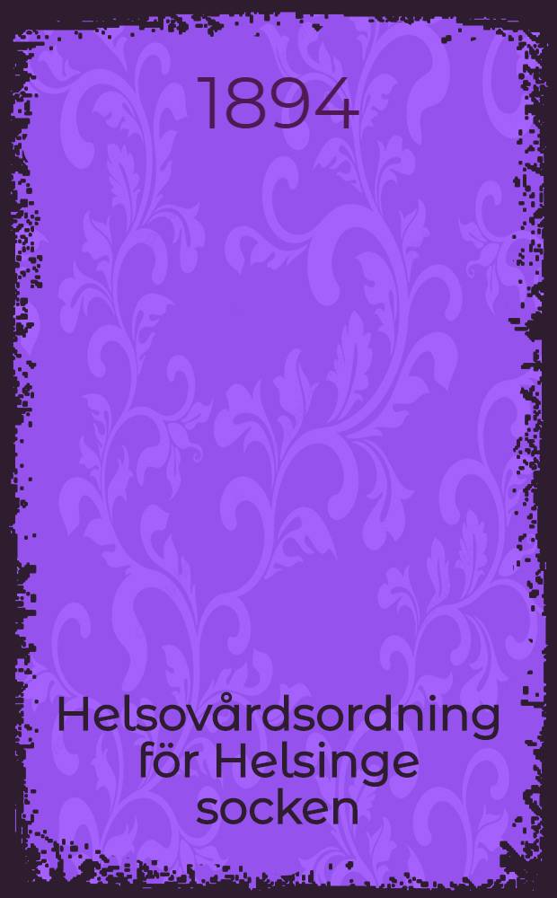 Helsovårdsordning för Helsinge socken