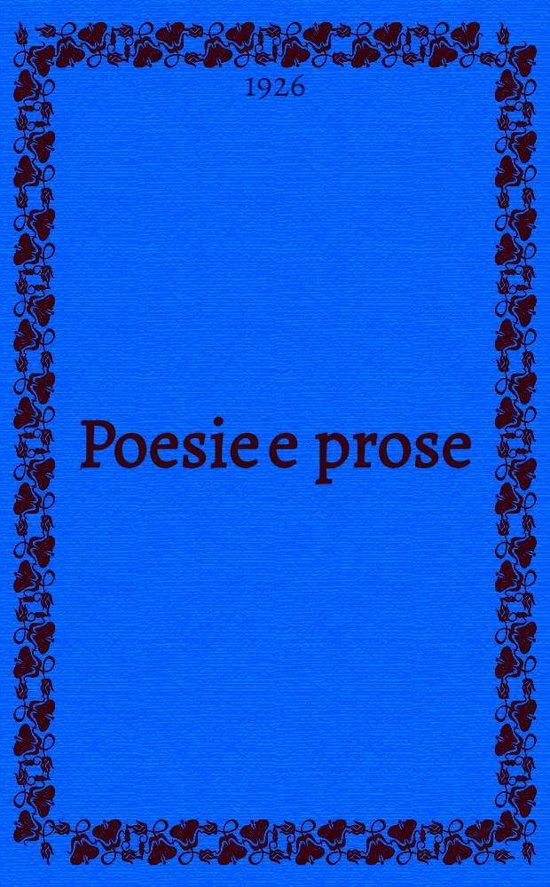 Poesie e prose