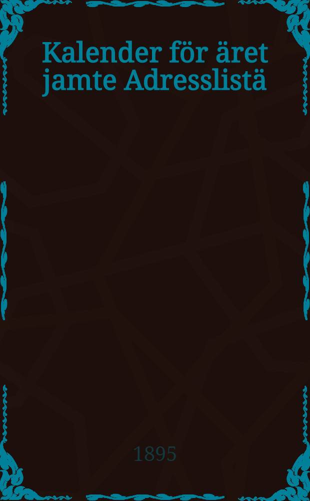 Kalender f&ouml;r &auml;ret jamte Adresslist&auml;