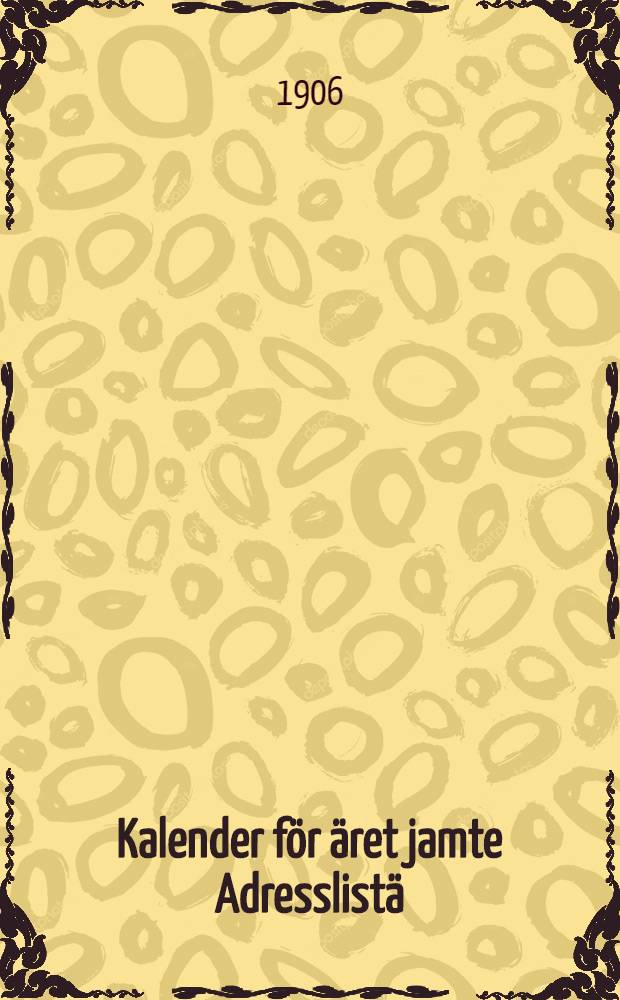 Kalender f&ouml;r &auml;ret jamte Adresslist&auml;