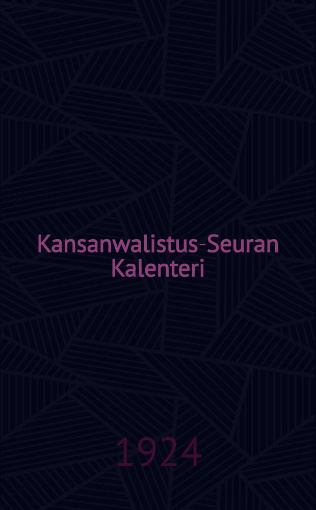 Kansanwalistus-Seuran Kalenteri