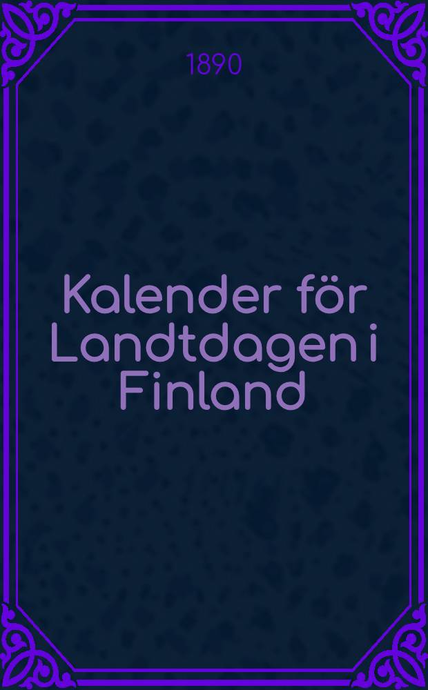 Kalender f&ouml;r Landtdagen i Finland