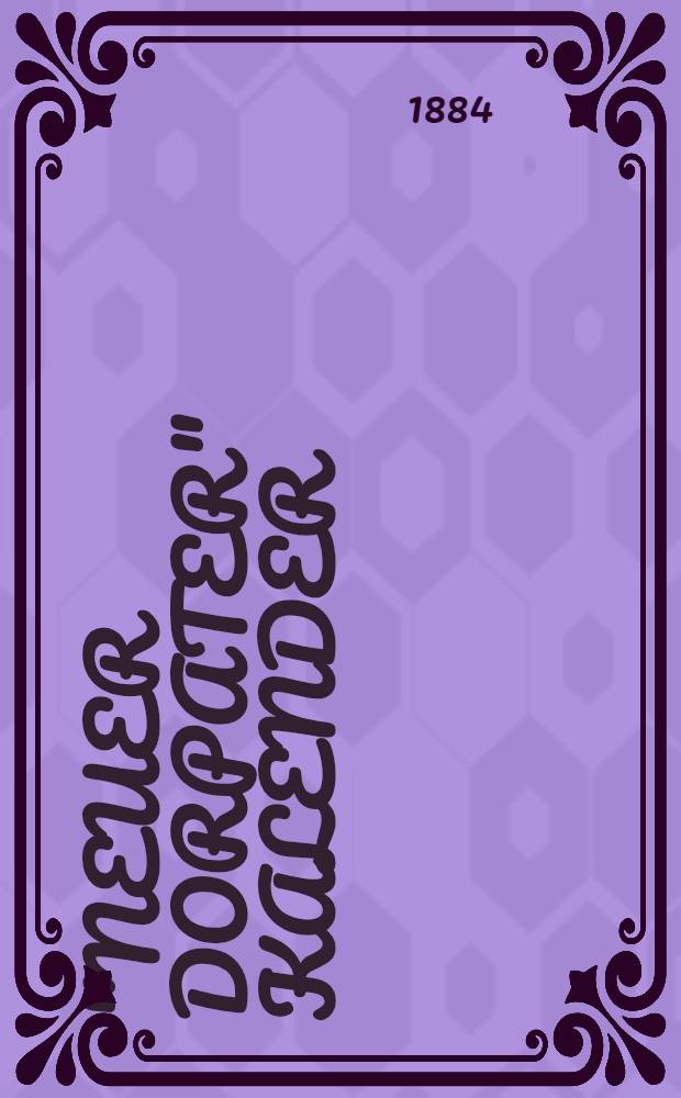 "Neuer Dorpater" Kalender