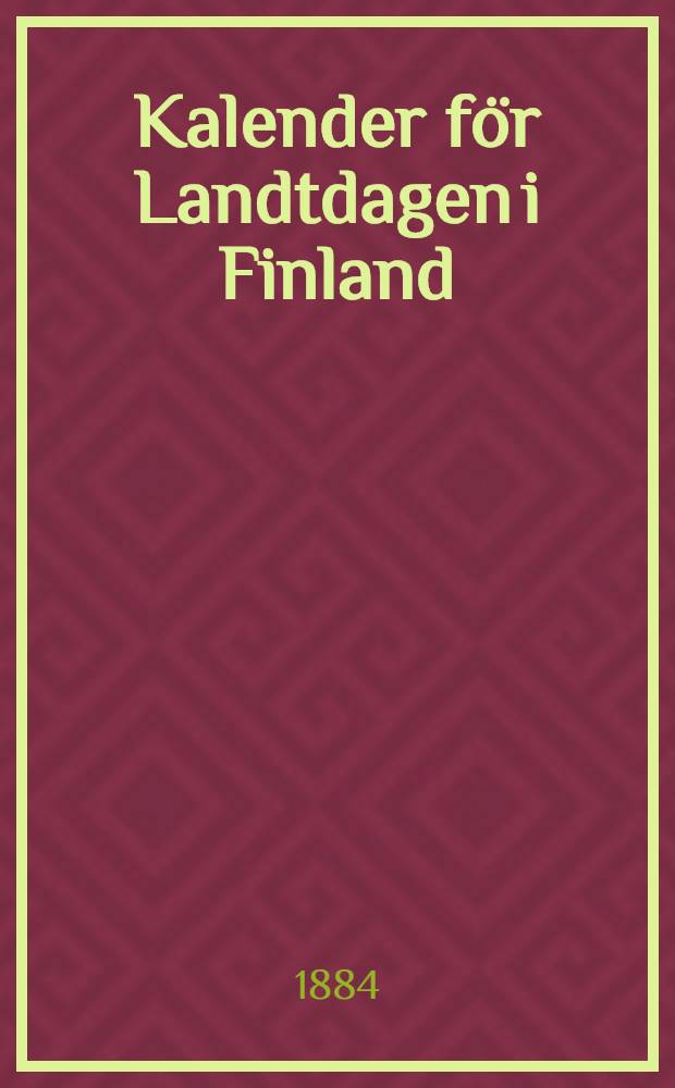 Kalender för Landtdagen i Finland