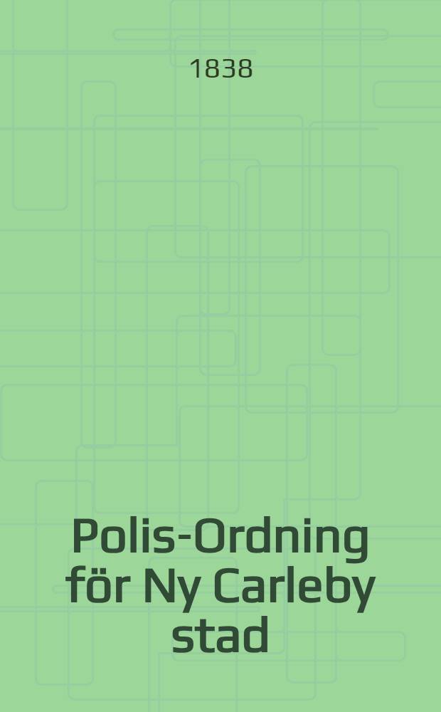 Polis-Ordning för Ny Carleby stad