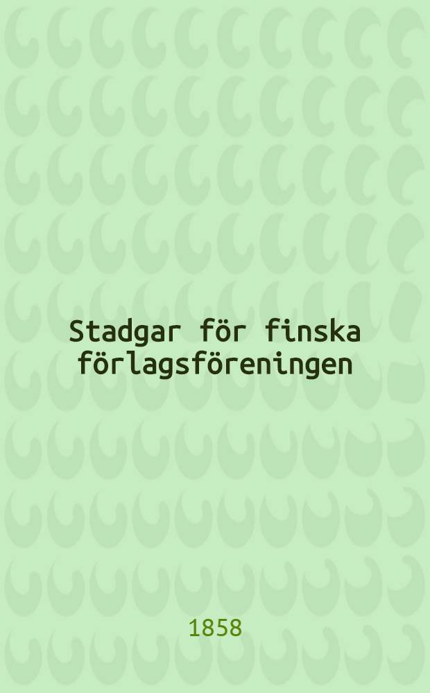 Stadgar för finska förlagsföreningen