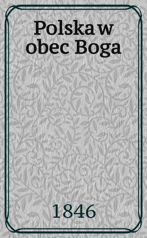 Polska w obec Boga