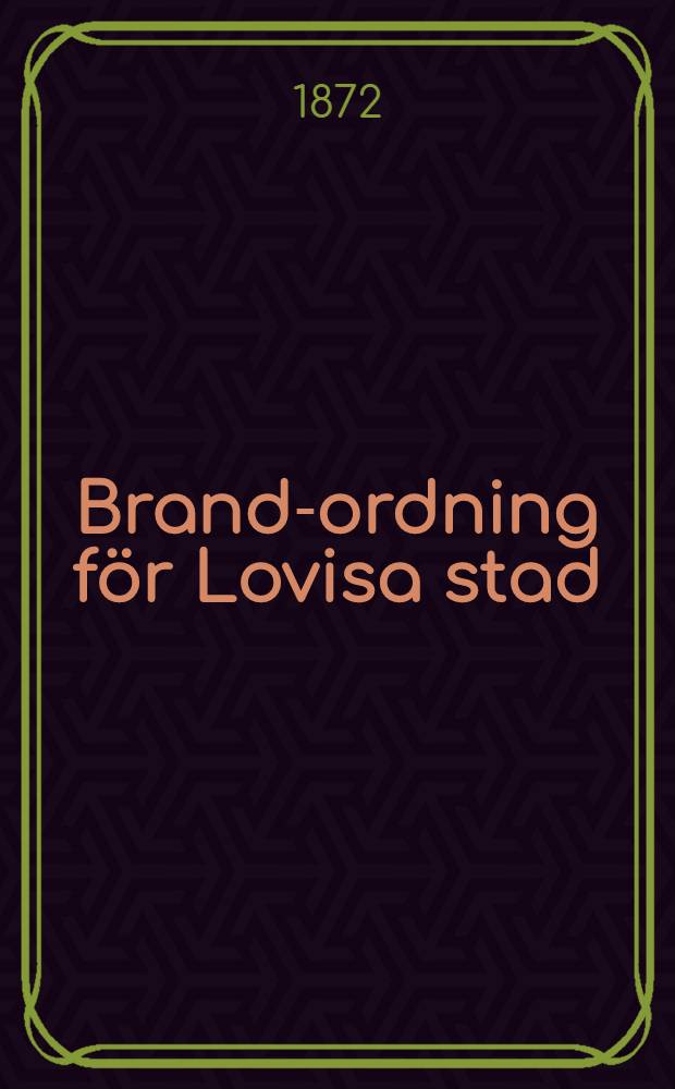 Brand-ordning för Lovisa stad