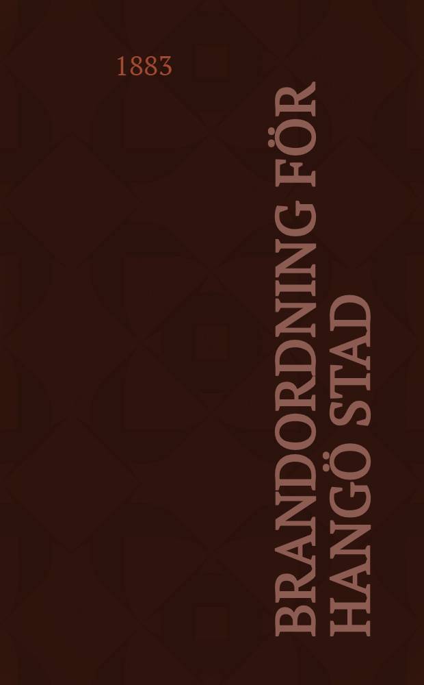 Brandordning för Hangö stad