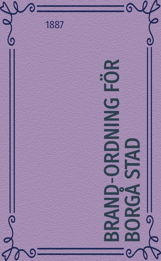 Brand-ordning för Borgå Stad