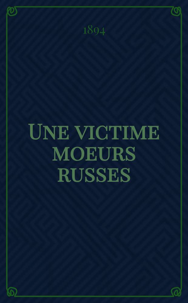 Une victime moeurs russes : Drame
