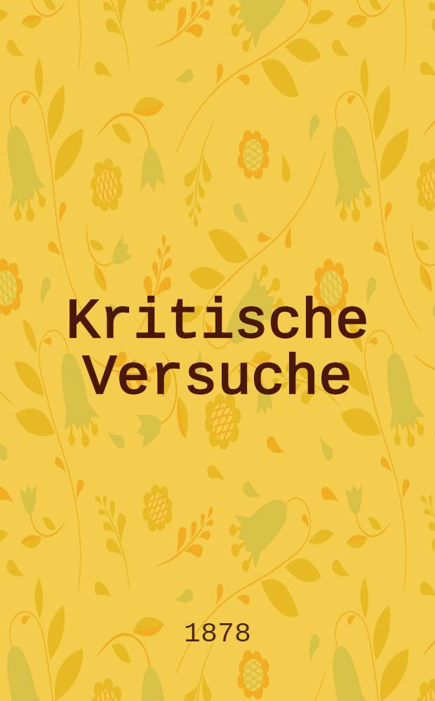 Kritische Versuche