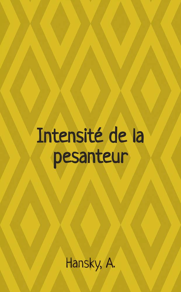 Intensité de la pesanteur