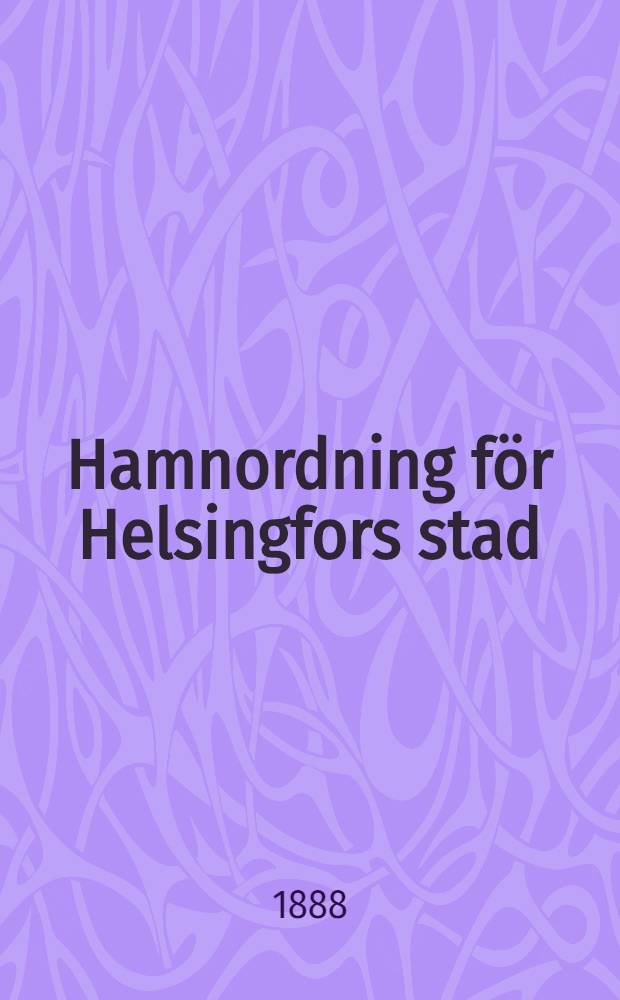 Hamnordning för Helsingfors stad