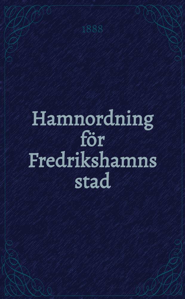 Hamnordning för Fredrikshamns stad