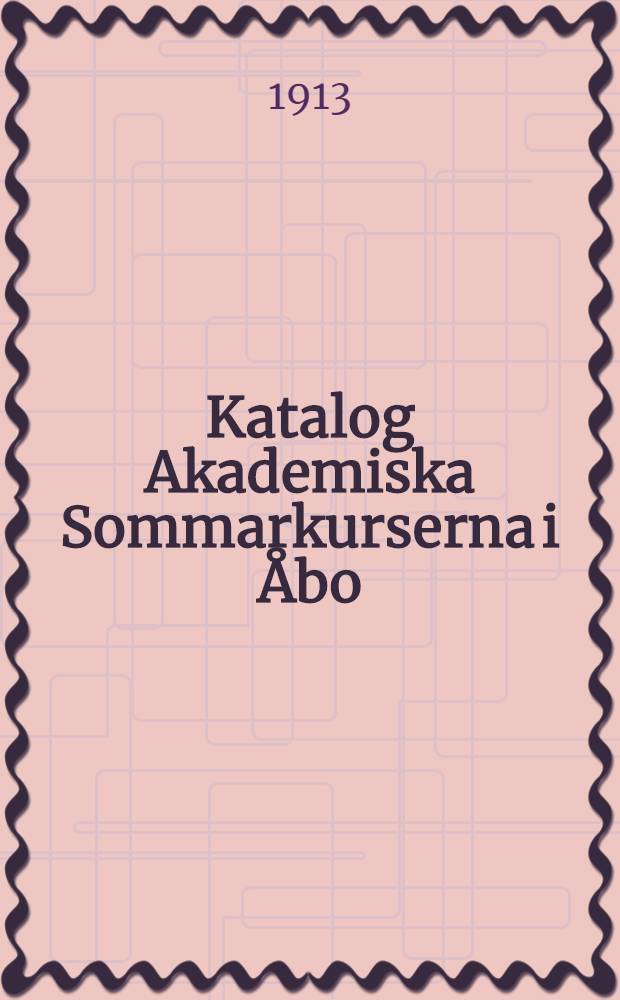Katalog Akademiska Sommarkurserna i Åbo