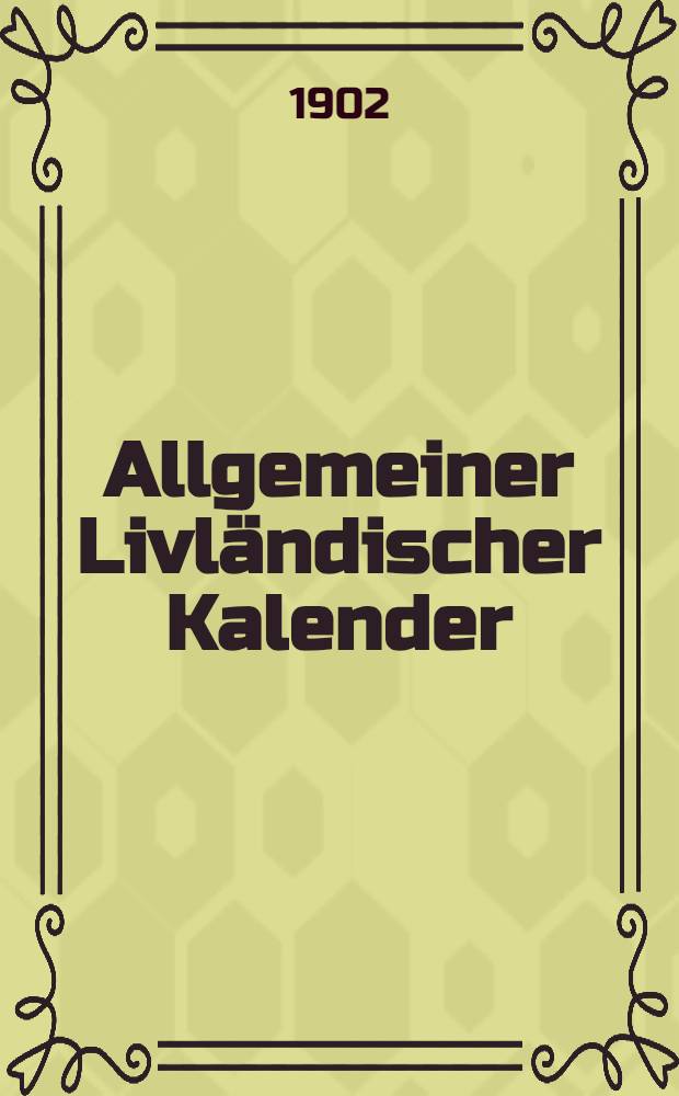 Allgemeiner Livl&auml;ndischer Kalender