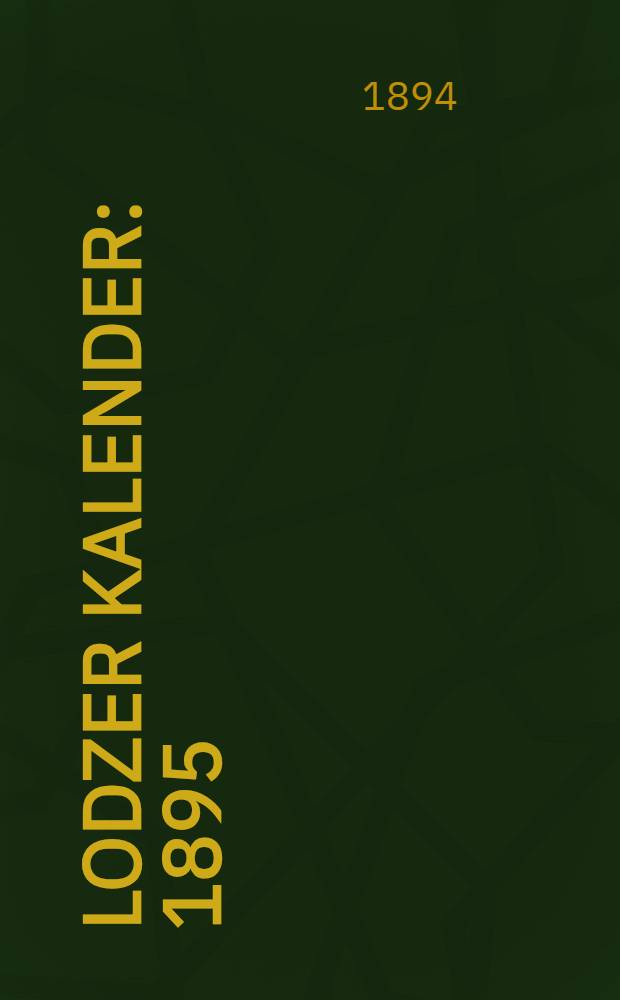 Lodzer Kalender : 1895