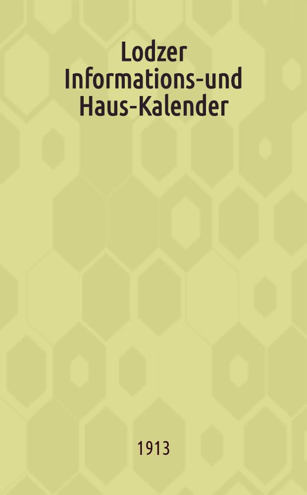 Lodzer Informations-und Haus-Kalender
