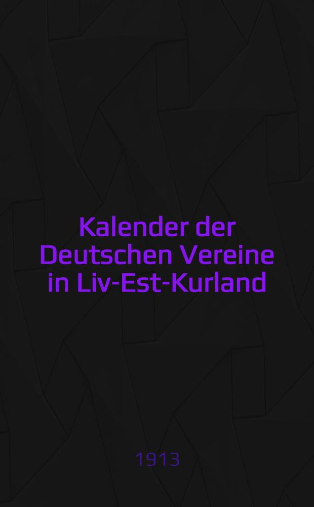 Kalender der Deutschen Vereine in Liv-Est-Kurland