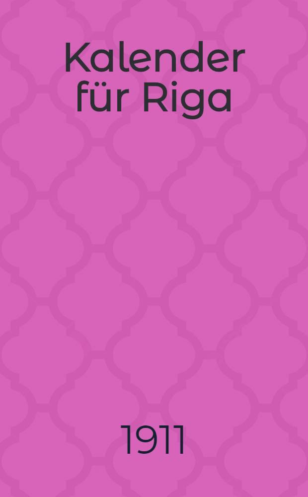 Kalender f&uuml;r Riga