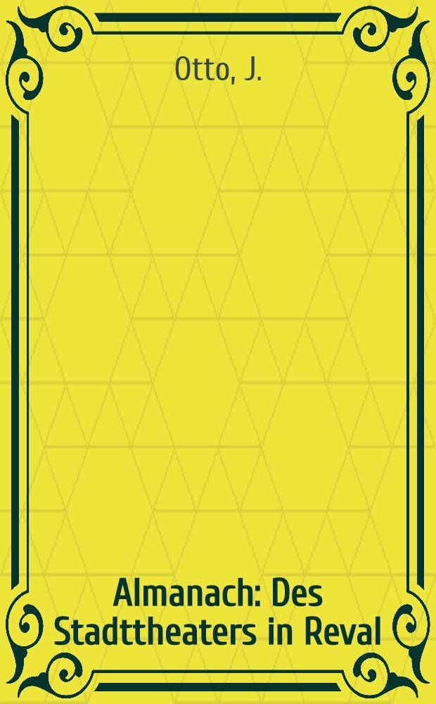Almanach : Des Stadttheaters in Reval : 1884/1885