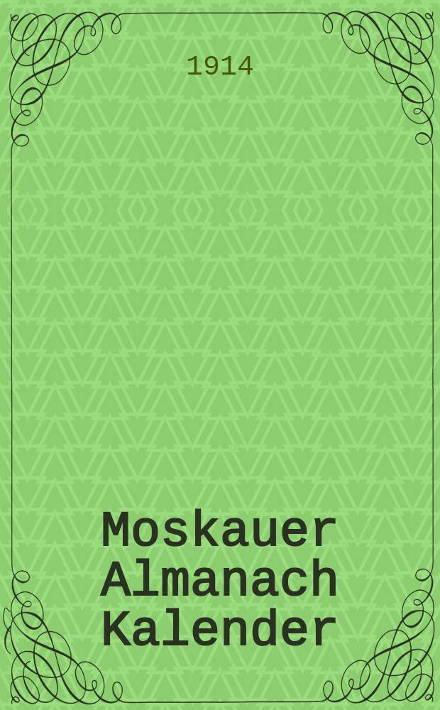 Moskauer Almanach Kalender