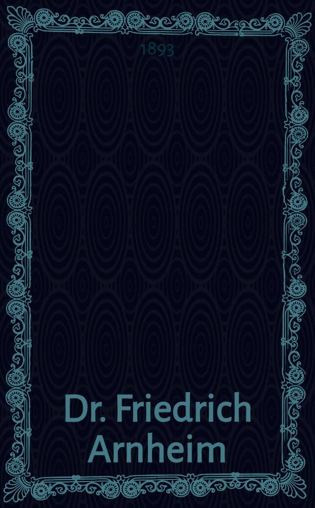 Dr. Friedrich Arnheim