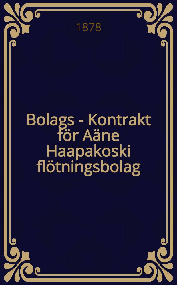 Bolags - Kontrakt f&ouml;r A&auml;ne Haapakoski fl&ouml;tningsbolag