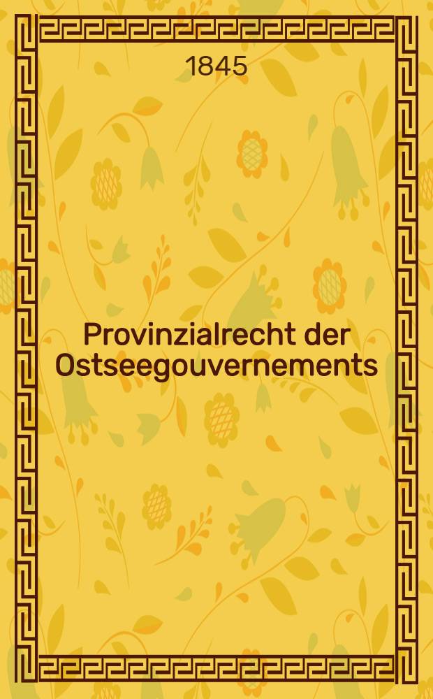 Provinzialrecht der Ostseegouvernements