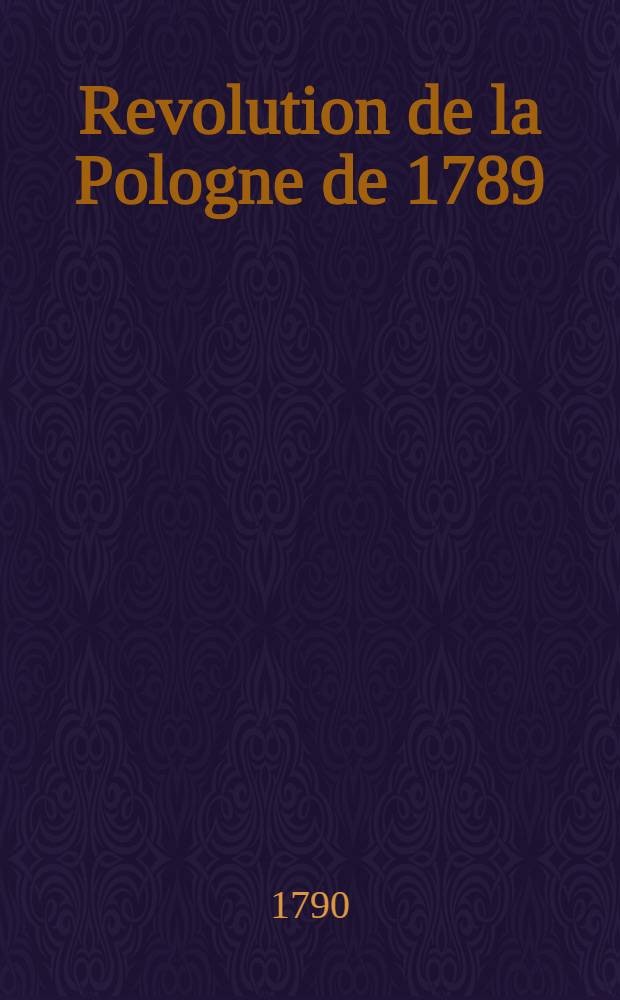 Revolution de la Pologne de 1789 : Ode