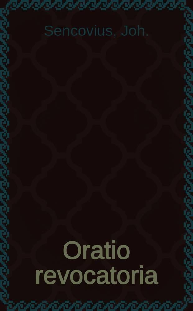Oratio revocatoria