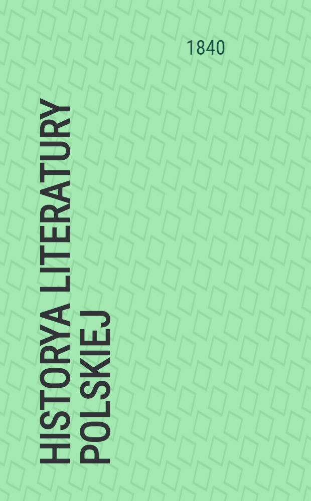 Historya literatury polskiej