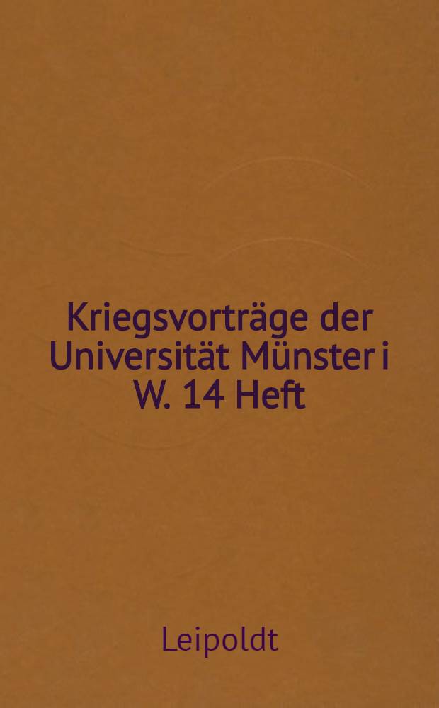 Kriegsvorträge der Universität Münster i W. 14 Heft : Russische Dichtung...