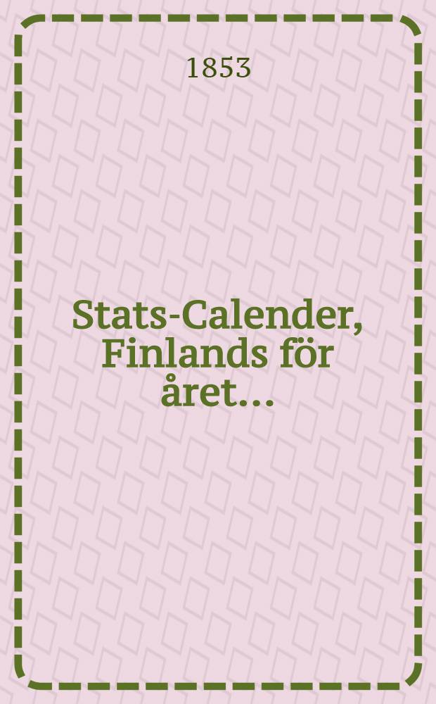 Stats-Calender, Finlands för året ..