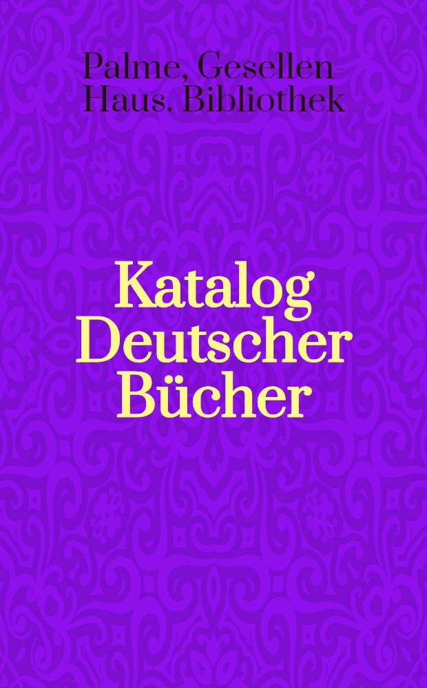 Katalog Deutscher Bücher
